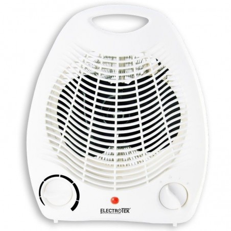Lot de 2 Chauffage électrique avec deux niveaux de chaleur et mode de ventilation à air froid, 1000W-2000W, blanc