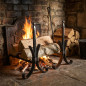 Juego de Morillos para Chimenea 35 cm | Soporte Hierro Forjado para Leña | Para sostener Troncos de Madera