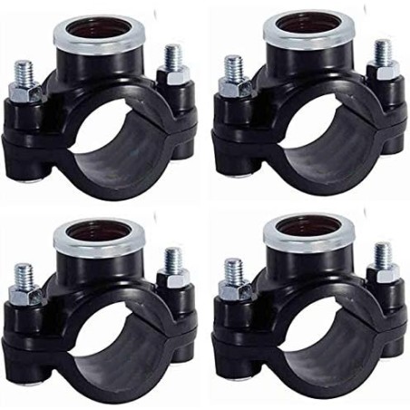 Confezione da 4 collari per irrigazione da 32 mm x 3/4". Raccordi per l'installazione di sistemi di irrigazione quali irrigatori
