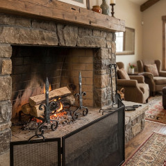 Juego de Morillos para Chimenea 46x42 cm | Soporte Hierro Forjado para Leña | Para sostener Troncos de Madera