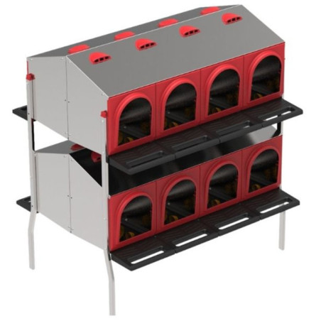 Chicken nest with 16 compartments, 107x81x119 cm, with legs, functional and elevated for outdoor use