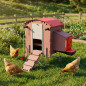 Mobile Chicken Coop with 7L Water Tank 74x57x105 cm | Capacity for 3-5 Laying Hens