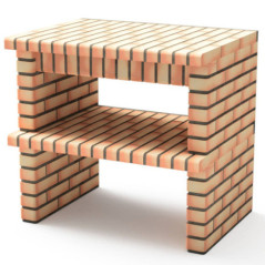 Module barbecue Luxor Construction 94 x 70 x 88 cm en brique teintée | Socle pour barbecue d'extérieur