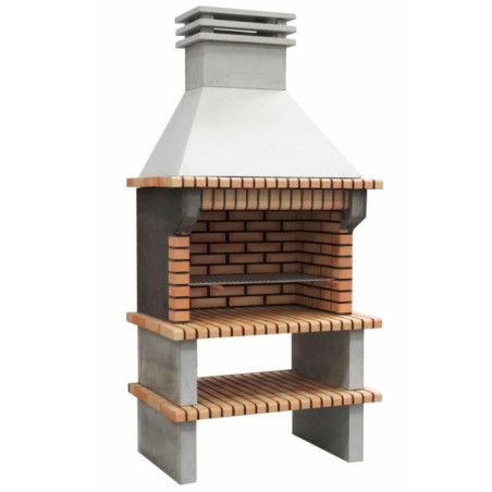 Barbecue encastrable Luxor 120x80x255 cm avec grille de 89x50 cm | Barbecue en béton, brique et bois