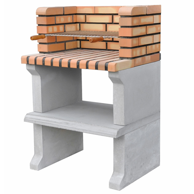 Sines XL Ziegelgrill 75,5 x 58 x 114 cm mit Grillrost 59,5 x 35 cm | Beton- und Ziegelgrill