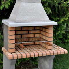 Barbecue da incasso Luna 95x47x190 cm con griglia 54x30 cm | Barbecue in cemento e mattoni