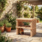 Módulo para churrasqueira Luxor Construction 94x70x88 cm em tijolo aparente | Base para churrasqueira de jardim