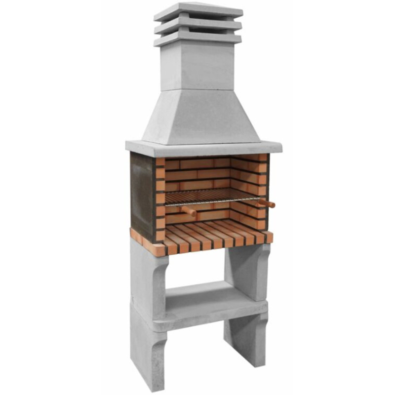 Iberia Plus Einbaugrill 69x47x190 cm mit Grillrost 56x35 cm | Beton- und Ziegelgrill für den Garten