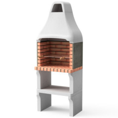 Barbecue encastrable New Iberia XL 69x47x190 cm avec grille de 56x35 cm | Barbecue de jardin en béton et brique