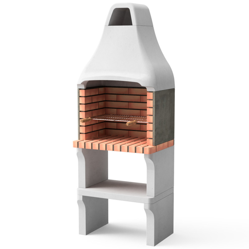 New Iberia XL 69x47x190 cm Built-in Barbecue with 56x35 cm Grill | Concrete and Brick Garden Barbecue
