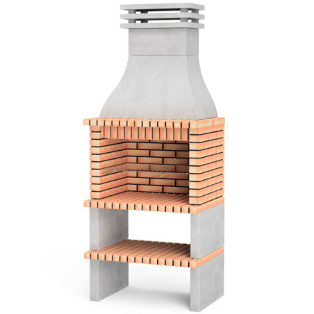 Barbecue encastrable Albufeira 95x70x245 cm avec grille 77x55 cm | Barbecue de jardin en béton et brique