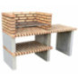 Almenara Ziegelgrill 177x70x120 cm mit Grillrost 84,5x55 cm | Beton- und Ziegelgrill für den Garten