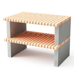 Paella-Grillmodul aus Ziegelsteinen mit Spülbecken 120x80x80 cm | Basis für den Gartengrill