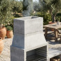 Chimney and Barbecue Extension 50x30x25 cm | Smoke Extraction in Smooth Concrete