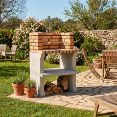 Barbecue in mattoni Sines XL 75,5x58x114 cm con griglia 59,5x35 cm | Barbecue in cemento e mattoni