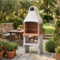 Nuovo barbecue da incasso Iberia XL 69x47x190 cm con griglia 56x35 cm | Barbecue da giardino in cemento e mattoni