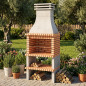 Barbacoa de Obra Albufeira 95x70x245 cm con Parrilla 77x55 cm | Barbacoa de Hormigón y Ladrillo para Jardin