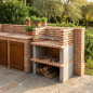 Grao Brick Barbecue Modul 100x70x120 cm, gebeizte Ziegel | Basis für den Gartengrill