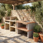 Módulo para churrasqueira Calpe Brick com pia, 120x70x80 cm, em tijolo aparente | Base para churrasqueira de jardim externa Módulo para churrasqueira Calpe Brick com pia, 120x70x80 cm, em tijolo aparente | Base para churrasqueira de jardim externa