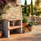 Módulo para churrasqueira Calpe Brick com pia, 120x70x80 cm, em tijolo aparente | Base para churrasqueira de jardim externa Módulo para churrasqueira Calpe Brick com pia, 120x70x80 cm, em tijolo aparente | Base para churrasqueira de jardim externa