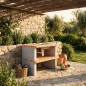Módulo para churrasqueira Calpe Brick com pia, 120x70x80 cm, em tijolo aparente | Base para churrasqueira de jardim externa Módulo para churrasqueira Calpe Brick com pia, 120x70x80 cm, em tijolo aparente | Base para churrasqueira de jardim externa