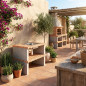 Calpe Grillmodul aus Ziegelsteinen mit Spülbecken, 120 x 70 x 80 cm, in Ziegelsteinoptik | Basis für den Gartengrill Calpe Grillmodul aus Ziegelsteinen mit Spülbecken, 120 x 70 x 80 cm, in Ziegelsteinoptik | Basis für den Gartengrill