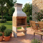 Barbecue Saler en briques 101 x 70 x 255 cm avec grille 84,5 x 55 cm | Barbecue en béton et briques pour jardin