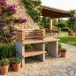 Almenara Ziegelgrill 177x70x120 cm mit Grillrost 84,5x55 cm | Beton- und Ziegelgrill für den Garten