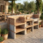 Modulo barbecue Grao Brick 100x70x120 cm Mattoni colorati | Base per barbecue da giardino all'aperto Modulo barbecue Grao Brick 100x70x120 cm Mattoni colorati | Base per barbecue da giardino all'aperto