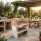 Modulo barbecue Grao Brick 100x70x120 cm Mattoni colorati | Base per barbecue da giardino all'aperto Modulo barbecue Grao Brick 100x70x120 cm Mattoni colorati | Base per barbecue da giardino all'aperto