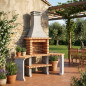 Corner Brick Barbecue Roma 160x58x240 cm with Grill 66x44 cm | Concrete and Brick Barbecue for Garden Corner Brick Barbecue Roma 160x58x240 cm with Grill 66x44 cm | Concrete and Brick Barbecue for Garden