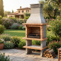 Madeira Brick Barbecue 110x81x250 cm with Grill 76.5x44 cm | Concrete and Brick Barbecue for Garden