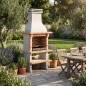 Barbecue en briques Madère 110 x 81 x 250 cm avec grille 76,5 x 44 cm | Barbecue en béton et briques pour jardin