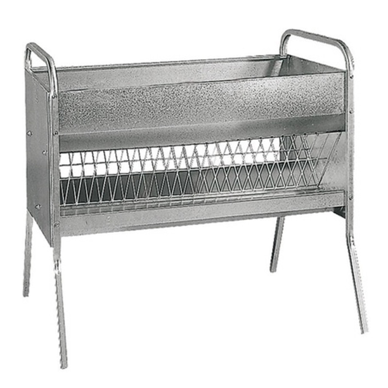 Mangiatoia per pecore in lamiera zincata 100x75x128 cm | Mangiatoia per pecore da esterno per bestiame