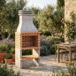 Barbecue encastrable Albufeira 95x70x245 cm avec grille 77x55 cm | Barbecue de jardin en béton et brique