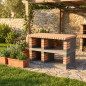 Modulo Barbecue da Incasso Pan America 120x70x80 cm in Mattoni e Cemento Arancioni | Base per Barbecue da Giardino Esterno