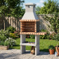 Barbacoa de Obra Niza/Zon 91x46x186 cm con Parrilla 51x35 cm y Bancada | Barbacoa de Hormigón y Ladrillo para Jardin