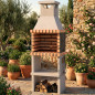 Barbecue en briques Nice/Zon 62x46x186 cm avec grille 51x35 cm | Barbecue de jardin en béton et briques