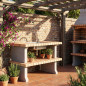 Module barbecue en briques teintées Madeira 101 x 70 x 80 cm | Base barbecue extérieure avec évier et robinet