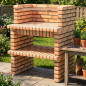Barbecue encastrable Luxor 93,5 x 70 x 120 cm avec grille de 76,5 x 44 cm | Barbecue en béton, brique et bois