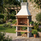 Barbecue encastrable Luxor 120x80x255 cm avec grille de 89x50 cm | Barbecue en béton, brique et bois