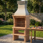 Barbecue da incasso Luxor 93x70x255 cm con griglia 76,5x44 cm | Barbecue in cemento, mattoni e legna
