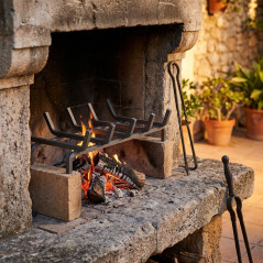 Parrilla Chimenea Hierro Antracita 50x35x23 cm | Ideal para Chimeneas y Barbacoas