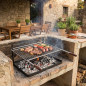 Griglia per barbecue in ghisa per caminetto 65x40x23 cm | Ideale per caminetti e barbecue