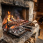 Grille de barbecue en fonte pour cheminée 65 x 40 x 23 cm | Idéale pour les cheminées et les barbecues