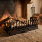 Griglia per camino in ghisa con cassetto 65x40x23 cm | Ideale per caminetti e barbecue