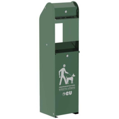 Lixeira para dejetos caninos com dispensador para 500 sacos, 40x40x130 cm | Lixeira externa para dejetos caninos