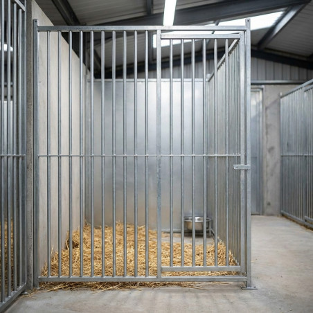 Frente de Barras Boxes Perros con Puerta 200x185 cm | Perrera Canina con Separación 8 cm
