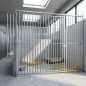 Dog Kennel Front with Door 200x185 cm | Dog Kennel with 8 cm Separation