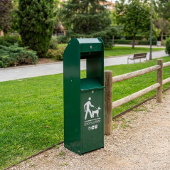 Papelera Pipican con Dispensador para 500 Bolsas 40x40x130 cm | Papelera Canina Exterior